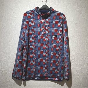 Southern Marsh Star-spangled Fleece Pullover L Large NWT Blue